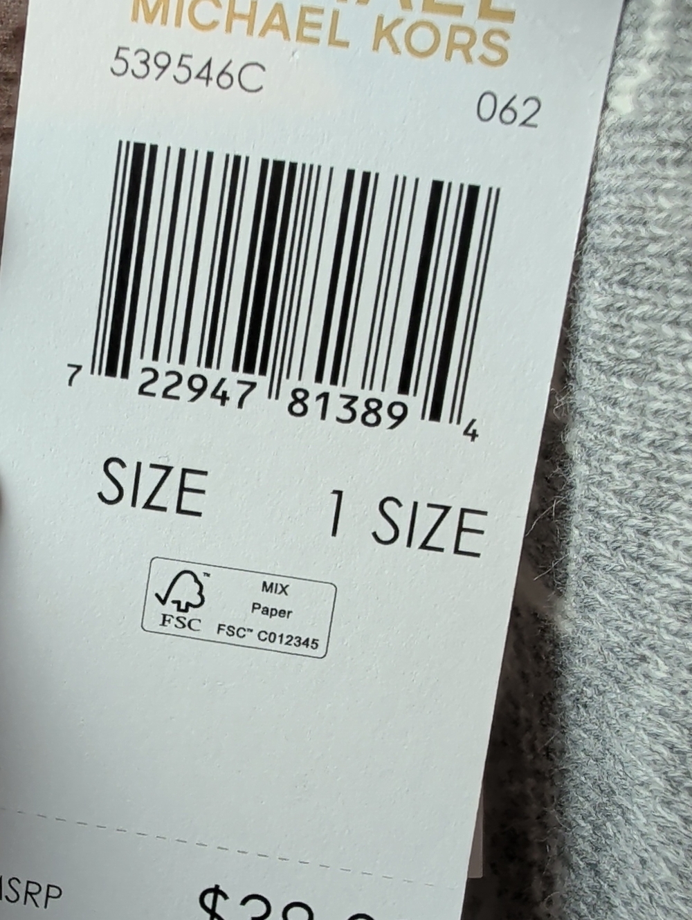 Michael Kors Gray and White Knit Logo Headband New Nwt - Picture 5 of 5